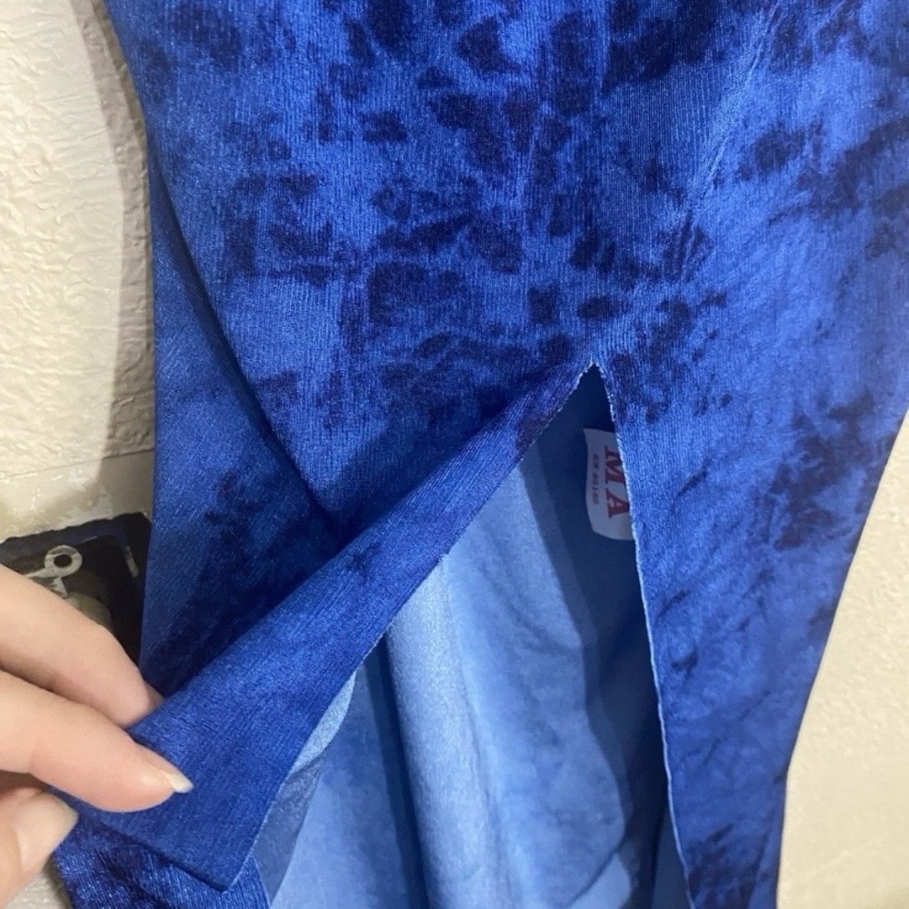 Dansco Blue Tie-Dye Dance Costume Leotard Tank Top Made In USA Adult MA - Picture 6 of 7